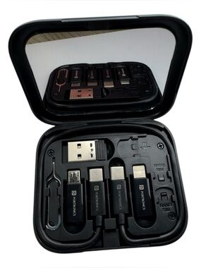 Travel Cable Kit USB-C Micro Lightning TF SIM Card Case